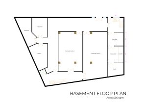 Basement floor plan layout for the JMN Halifax mosque rebuild in Halifax, West Yorkshire