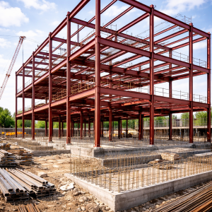 Structural steel frame construction